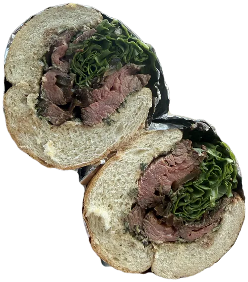 The Steak Sandwich, photographed in cross-section.