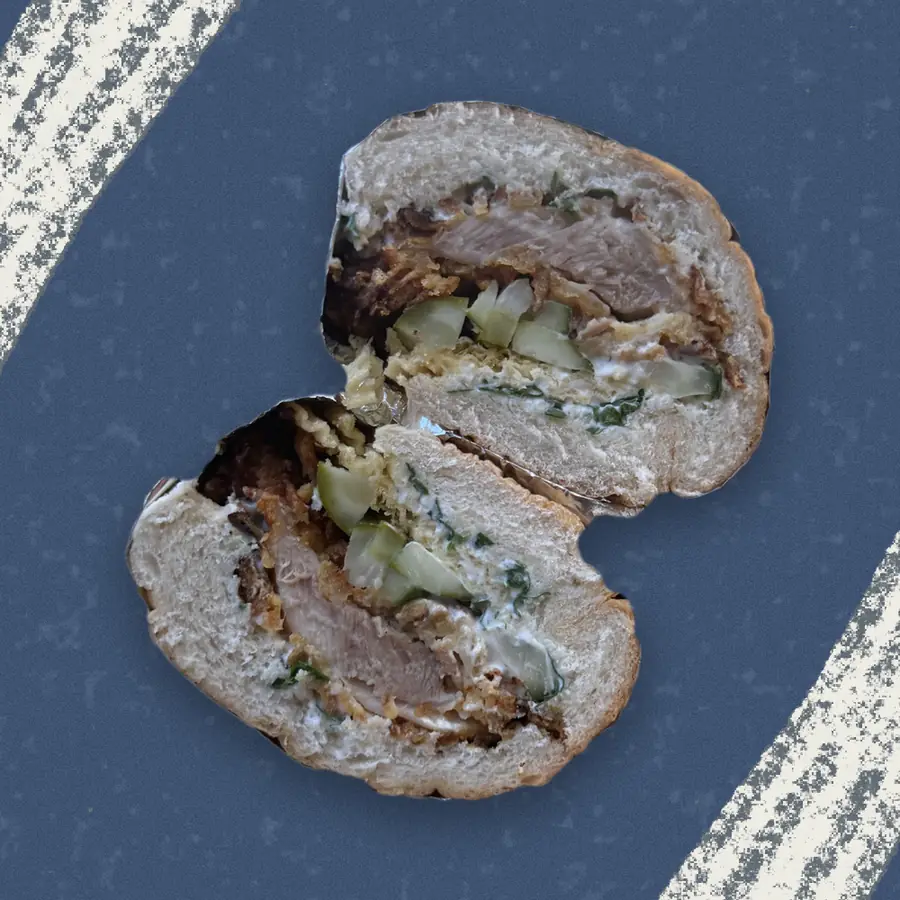 The Sunset, photographed in cross-section and floated over a riso print of the Austin skyline.
