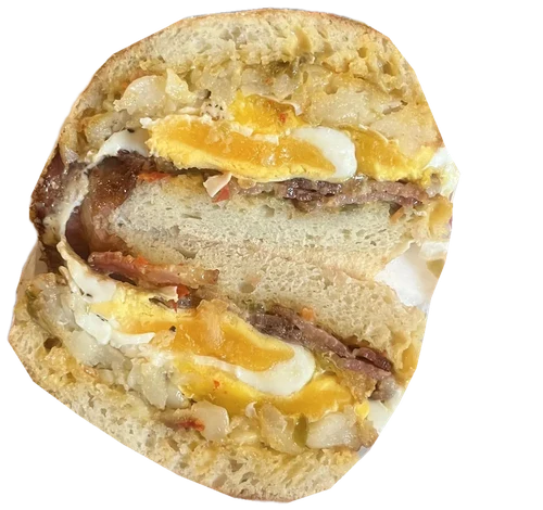 The Two Eggs, photographed in cross-section.